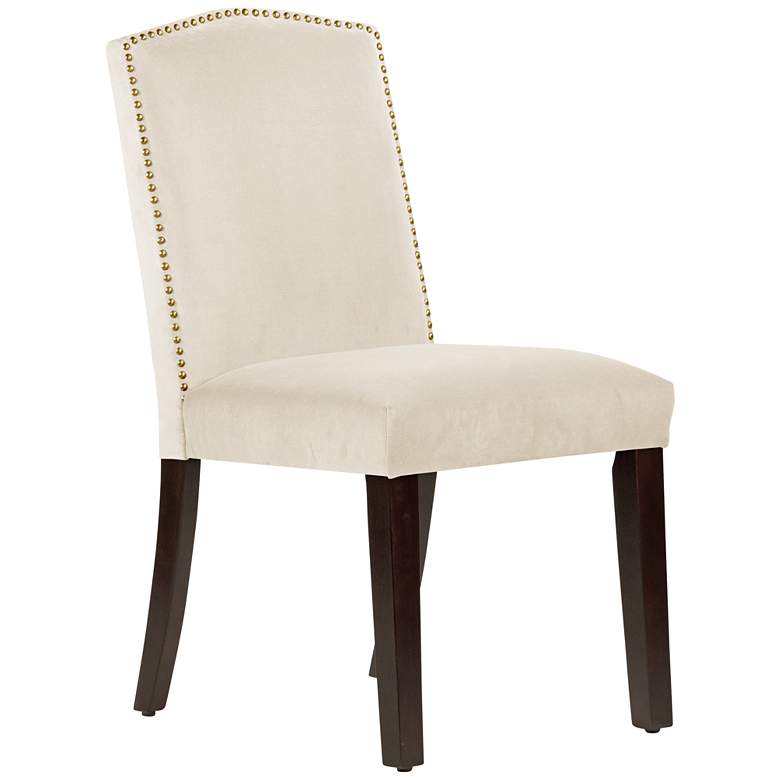 Image 1 Calistoga Regal Antique White Fabric Arched Dining Chair