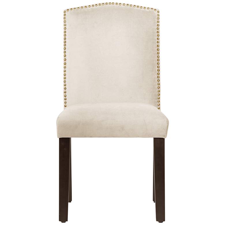 Image 2 Calistoga Regal Antique White Fabric Arched Dining Chair more views