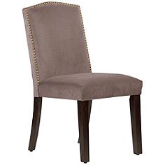 Calistoga Regal Smoke Fabric Arched Dining Chair