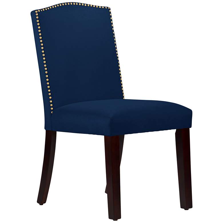 Image 1 Calistoga Velvet Navy Fabric Arched Dining Chair