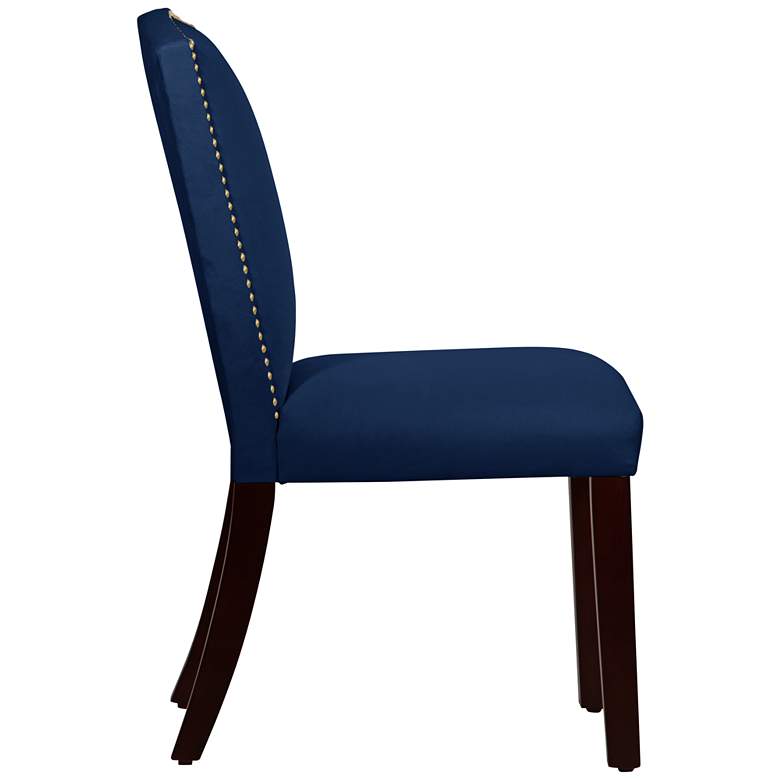 Calistoga Velvet Navy Fabric Arched Dining Chair more views