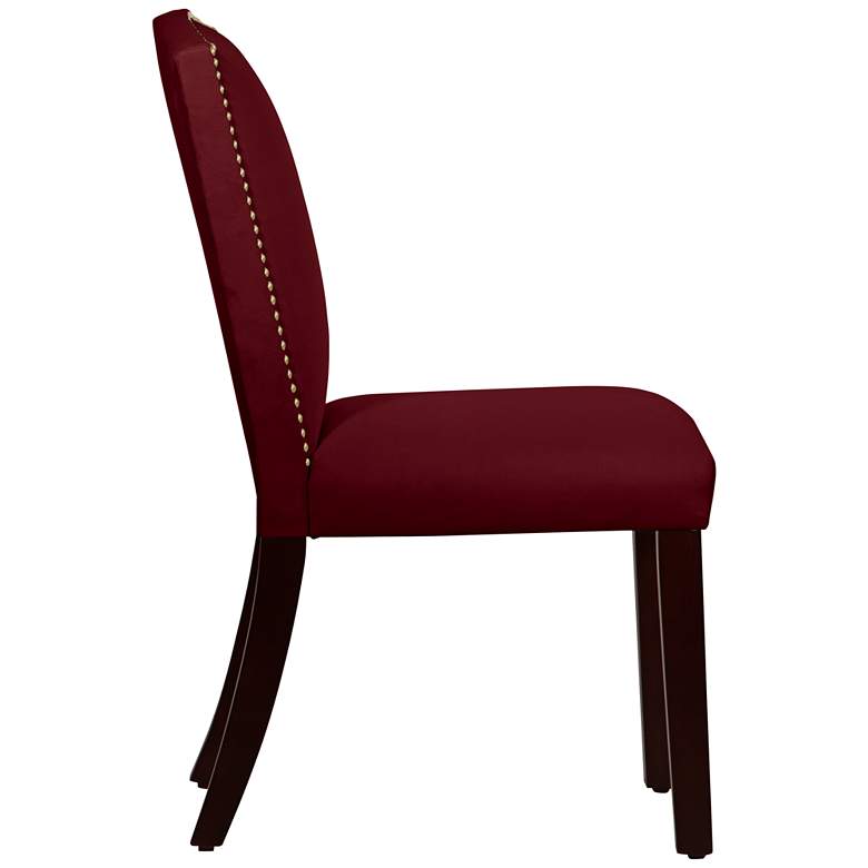 Image 3 Calistoga Velvet Red Berry Fabric Arched Dining Chair more views