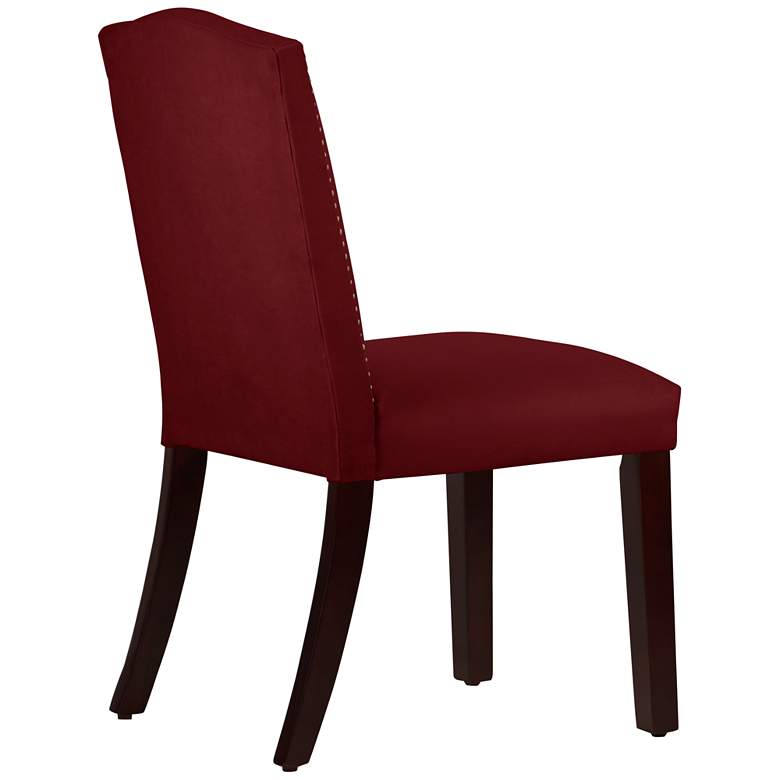 Image 4 Calistoga Velvet Red Berry Fabric Arched Dining Chair more views