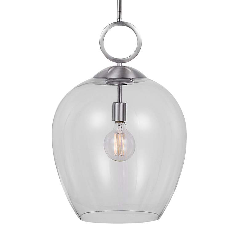 Image 1 Calix 16" Wide Brushed Nickel Clear Glass Pendant Light