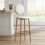 Calix 44 1/2" Gold Metal and White Leather Barstool in scene