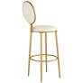 Calix 44 1/2" Gold Metal and White Leather Barstool