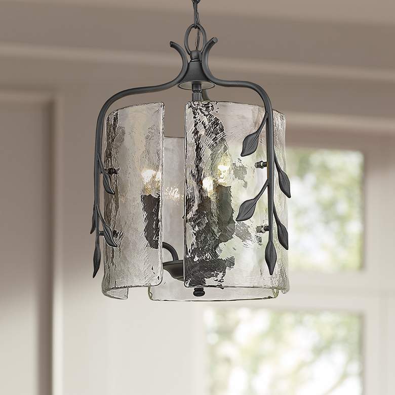 Image 1 Calla 13" Wide Natural Black 3-Light Pendant