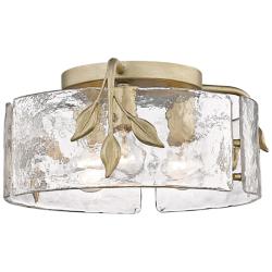 Calla 15 1/4" Wide White Gold 3-Light Ceiling Light