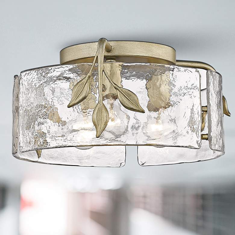 Image 1 Calla 15 1/4" Wide White Gold 3-Light Ceiling Light