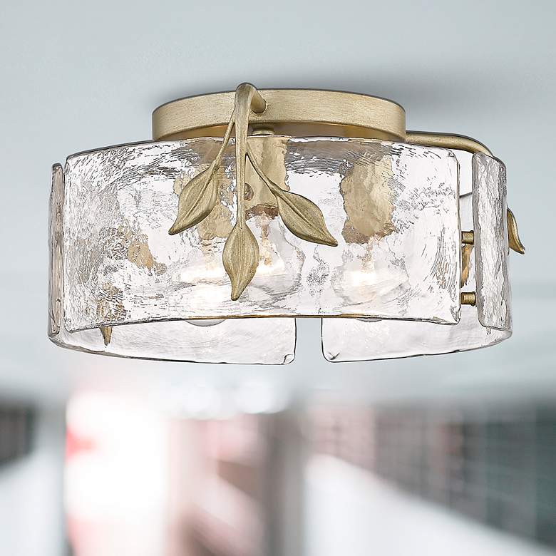 Image 6 Calla 15 1/4" Wide White Gold 3-Light Ceiling Light more views