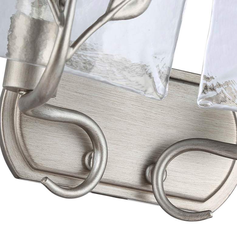 Image 2 Calla 2-Light Vanity Light in Peruvian Silver with Hammered Water Glass more views