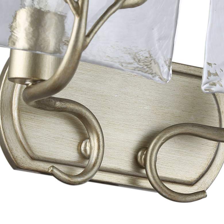 Image 2 Calla 2-Light Vanity Light in White Gold with Hammered Water Glass more views