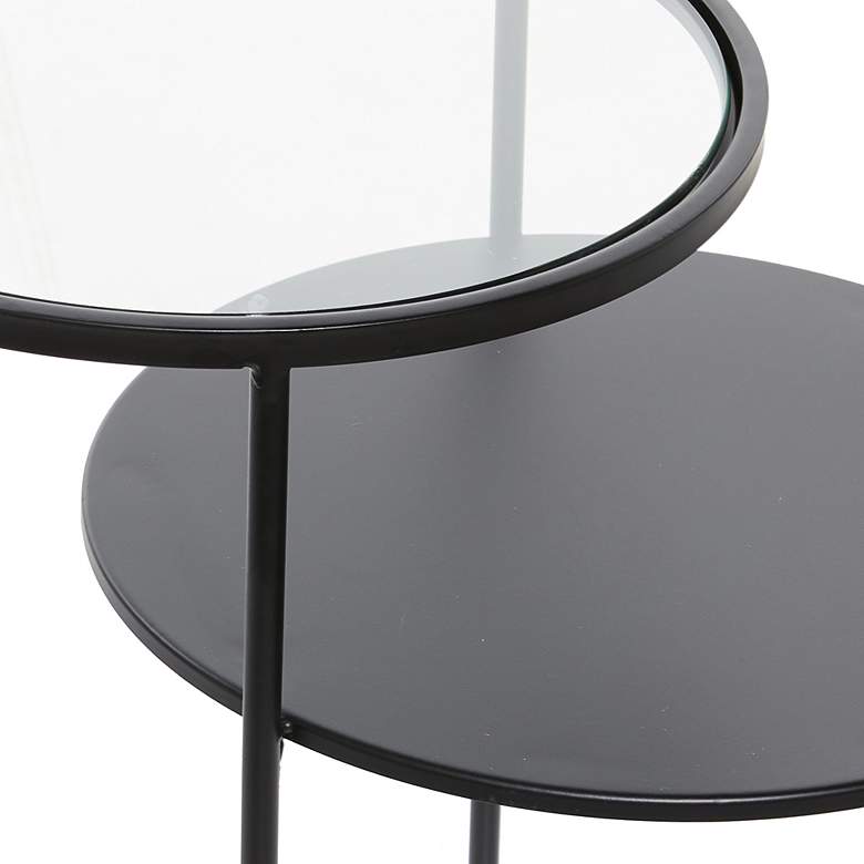 Image 3 Calla 23 1/4 inch Wide Black Metal Accent Table more views