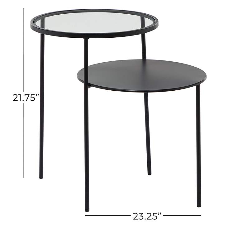 Image 7 Calla 23 1/4" Wide Black Metal Accent Table more views