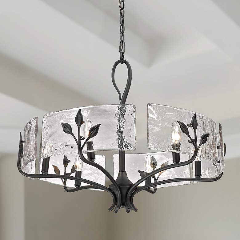 Image 1 Calla 27 3/4" Wide Natural Black 6-Light Chandelier