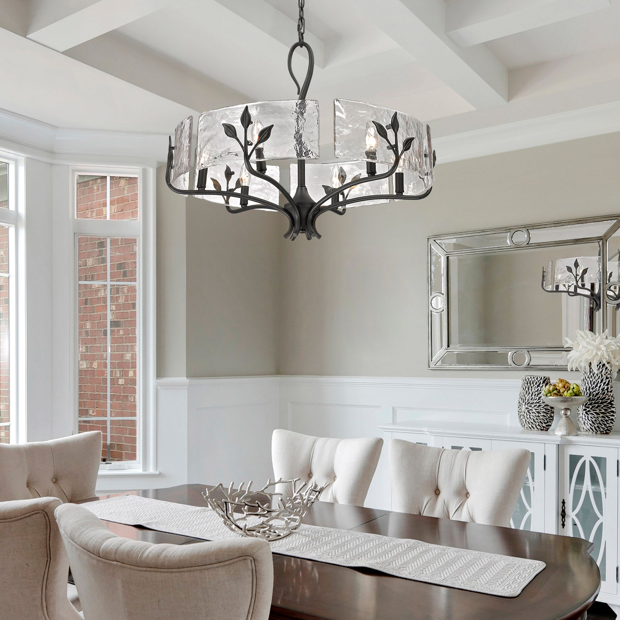 Calla 27 3/4" Wide Natural Black 6-Light Chandelier in scene