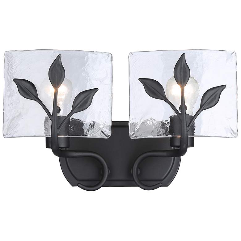 Image 1 Calla 8 1/2" High Natural Black 2-Light Wall Sconce