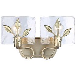 Calla 8 1/2" High White Gold 2-Light Wall Sconce