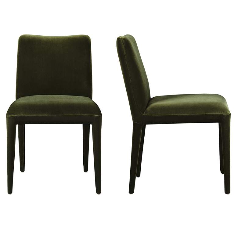 Image 1 Calla Dining Chair Green Velvet - Set Of Two