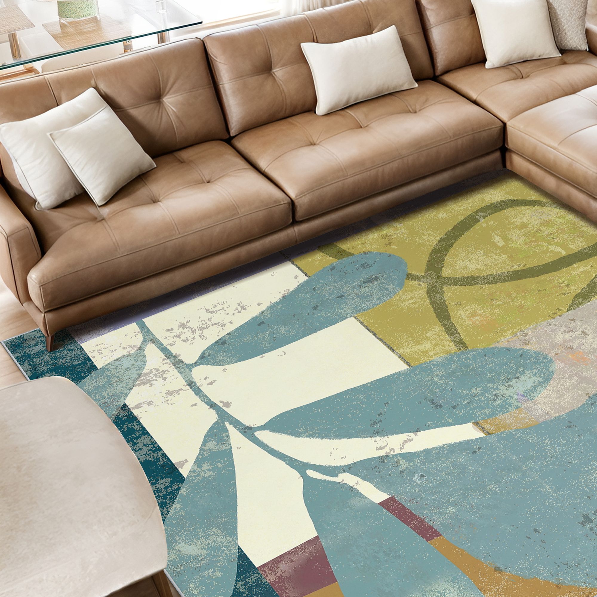 Image 5 Calla II Washable Flower Art Area Rug size 8'x10' more views