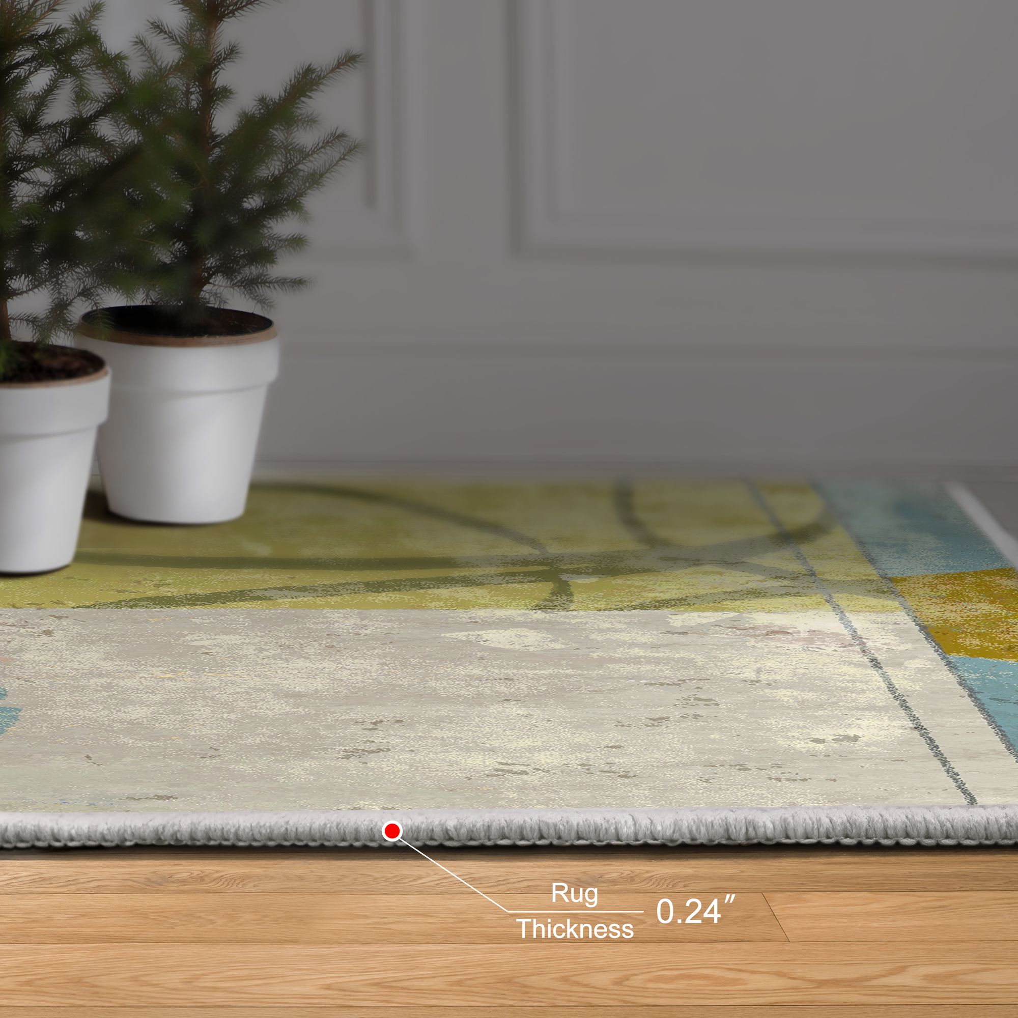 Image 6 Calla II Washable Flower Art Area Rug size 8'x10' more views