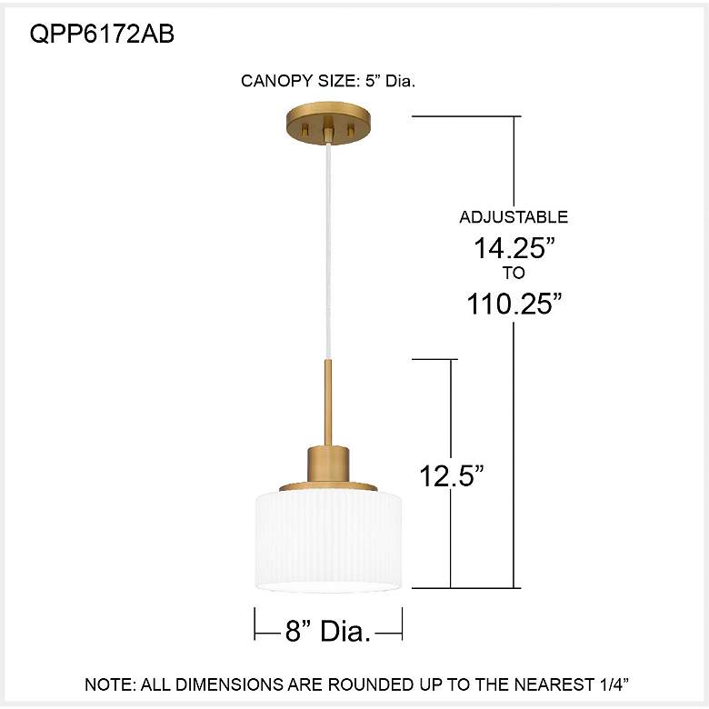 Image 7 Callahan 1-Light Aged Brass Mini Pendant Light more views