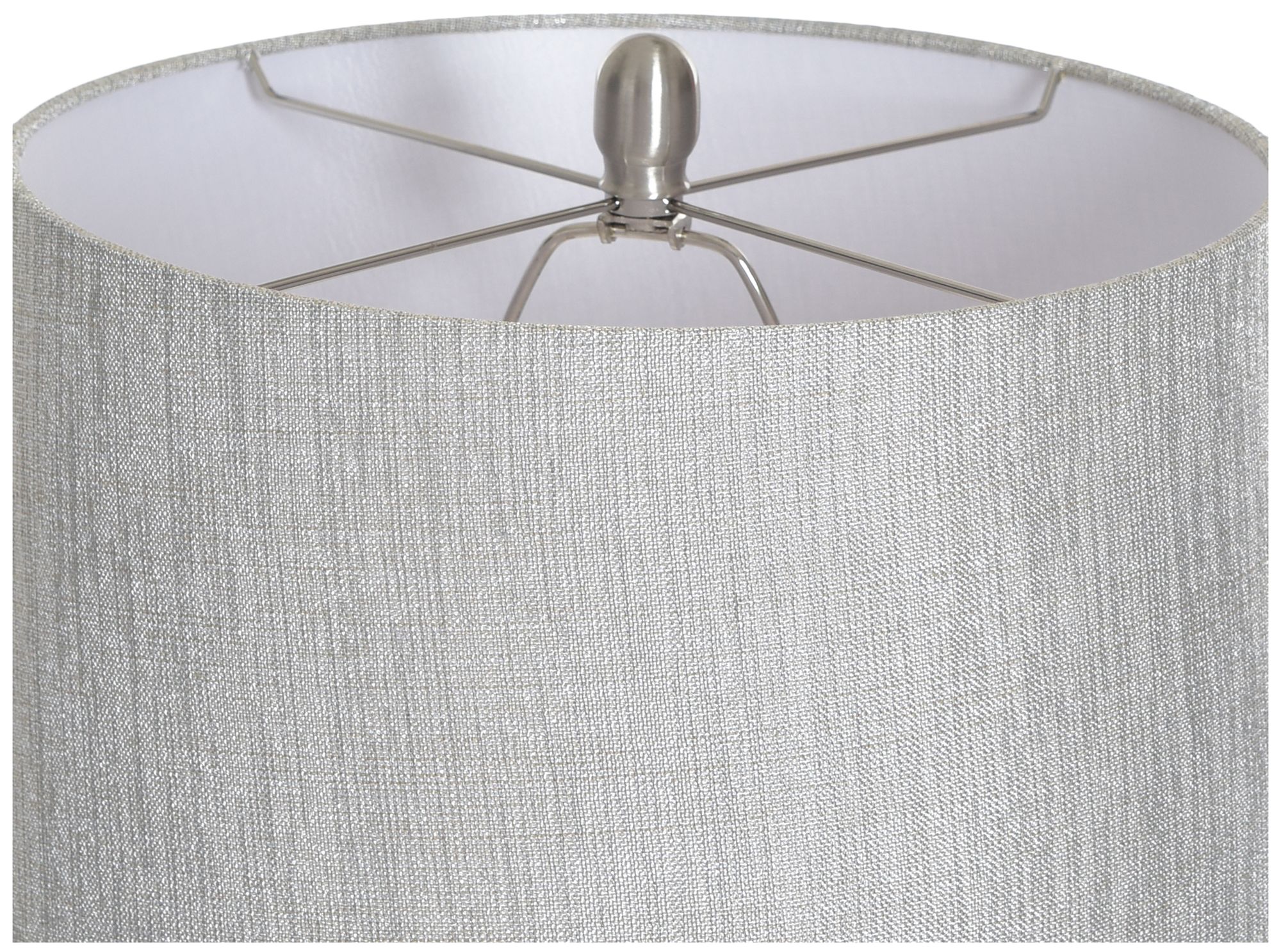 Image 6 Callahan 62.5" High Brushed Nickel Silver Glass Floor Lamp with Grey Shade more views