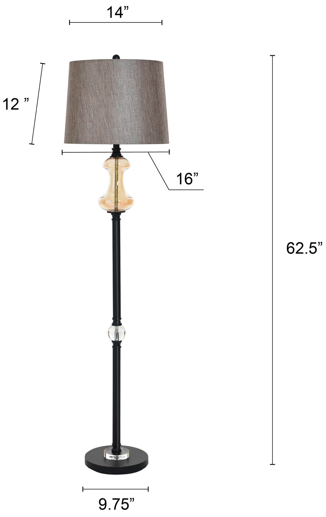 Image 7 Callahan 62.5" High Madison Bronze Floor Lamp with Grey Shade more views