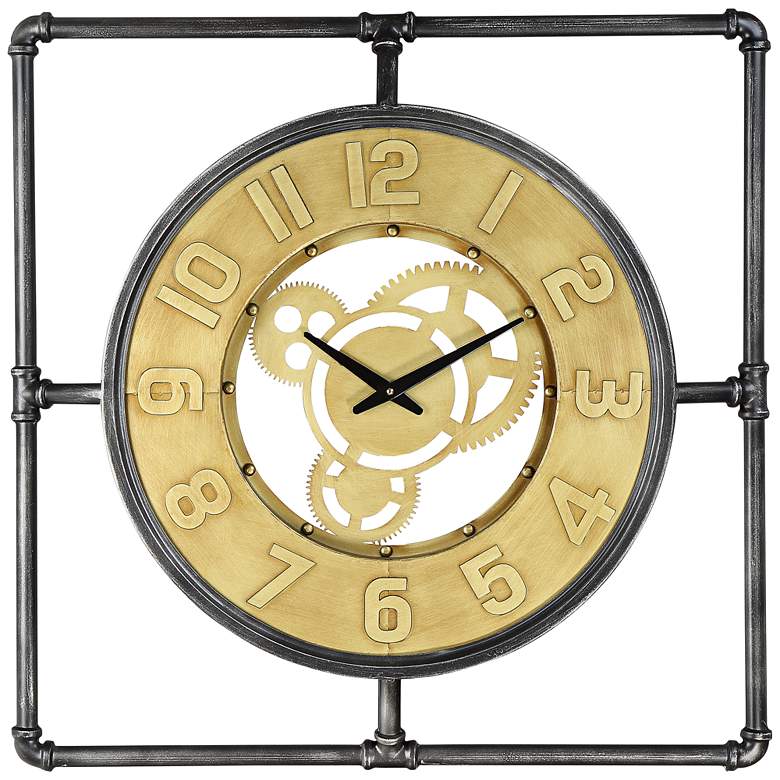 Image 2 Callan 26 inch Wide Industrial Iron Wall Clock