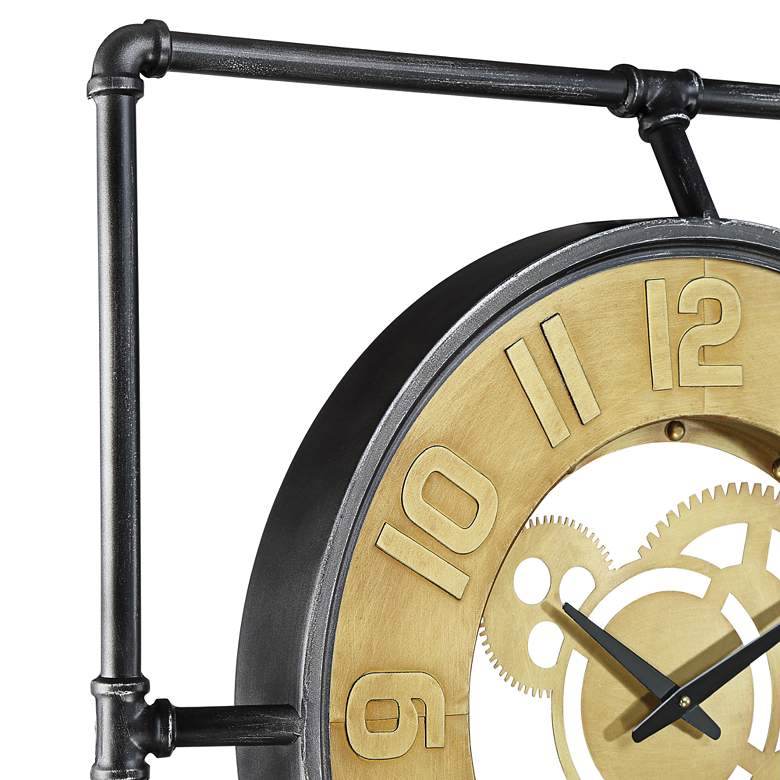 Image 3 Callan 26 inch Wide Industrial Iron Wall Clock more views