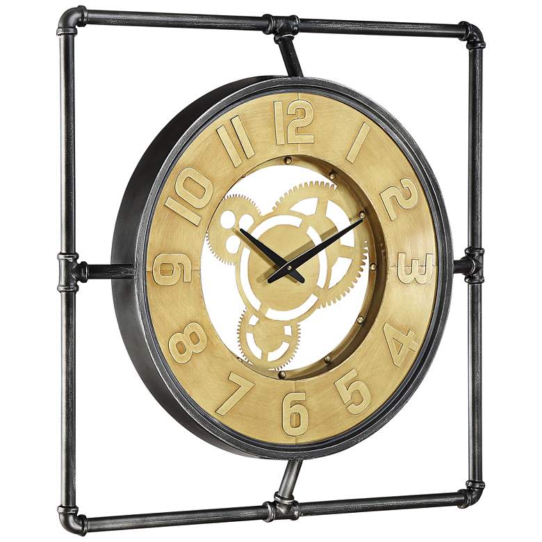 Callan 26&quot; Wide Industrial Iron Wall Clock more views