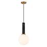 Thumbnail3 of Callaway 1-Light Pendant in Black Marble with Warm Brass more views