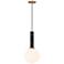 Callaway 10" Wide Black Marble and Warm Brass Mini Pendant