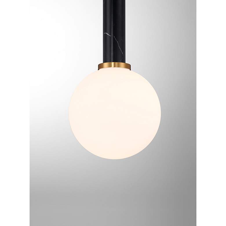 Image 5 Callaway 10" Wide Black Marble and Warm Brass Mini Pendant more views