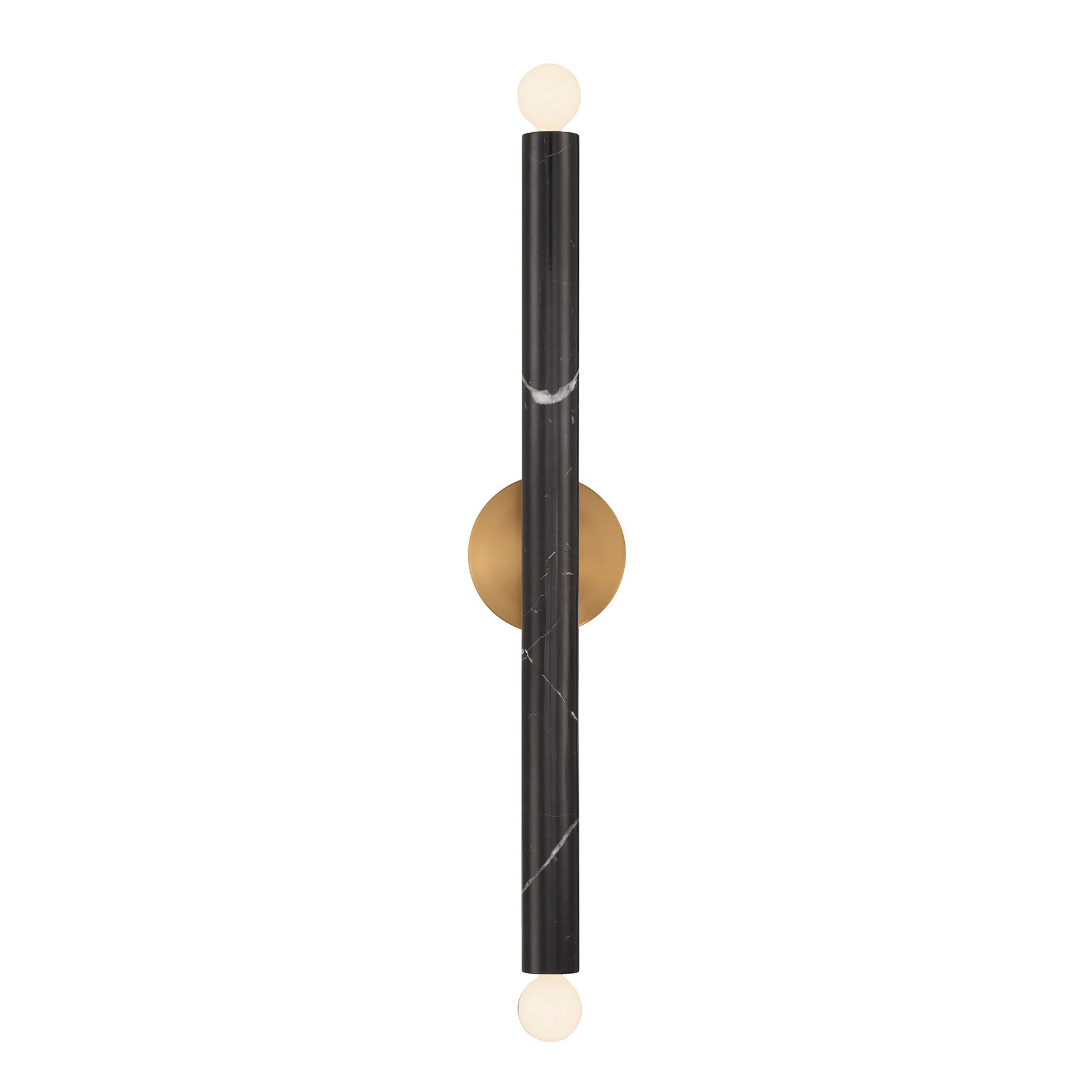 Image 3 Callaway 2-Light Wall Sconce in Black Marble with Warm Brass more views