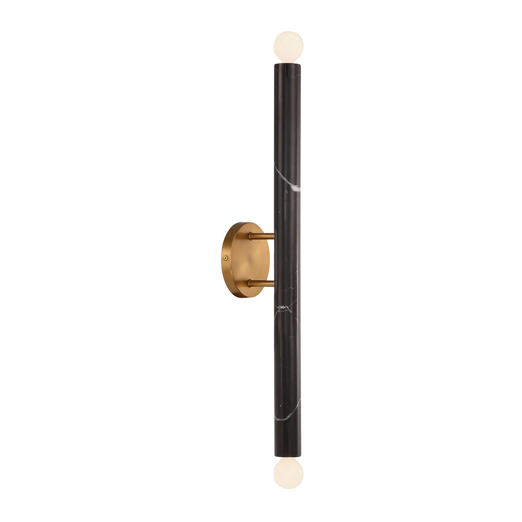 Image 4 Callaway 2-Light Wall Sconce in Black Marble with Warm Brass more views