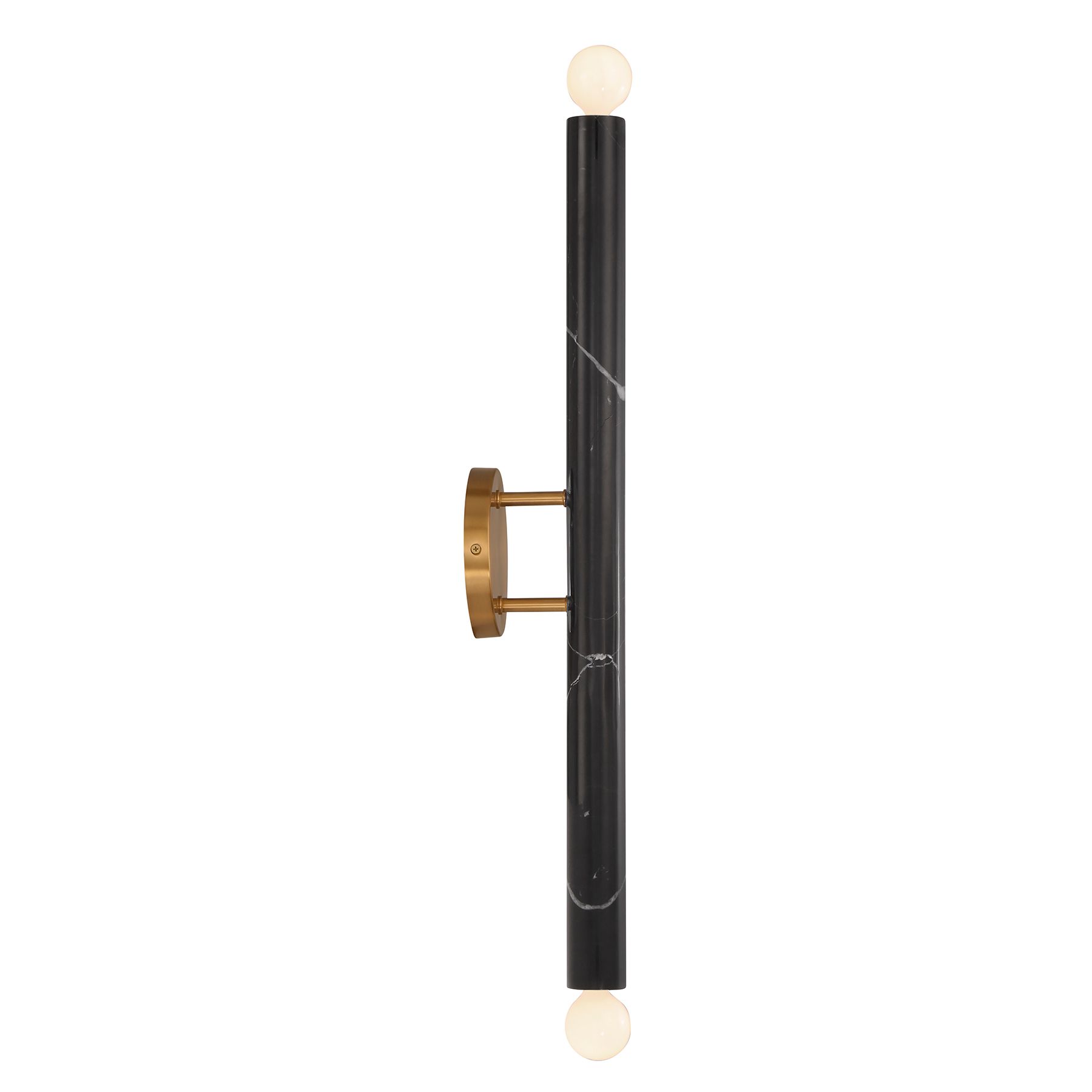 Image 5 Callaway 2-Light Wall Sconce in Black Marble with Warm Brass more views