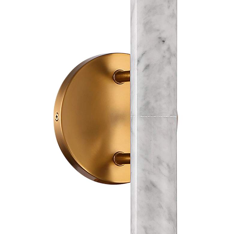 Image 2 Callaway 26" High Warm Brass and Marble 2-Light Wall Sconce more views