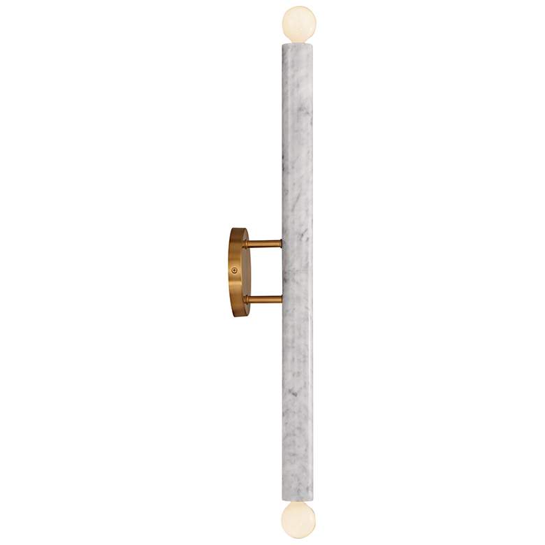 Image 6 Callaway 26" High Warm Brass and Marble 2-Light Wall Sconce more views