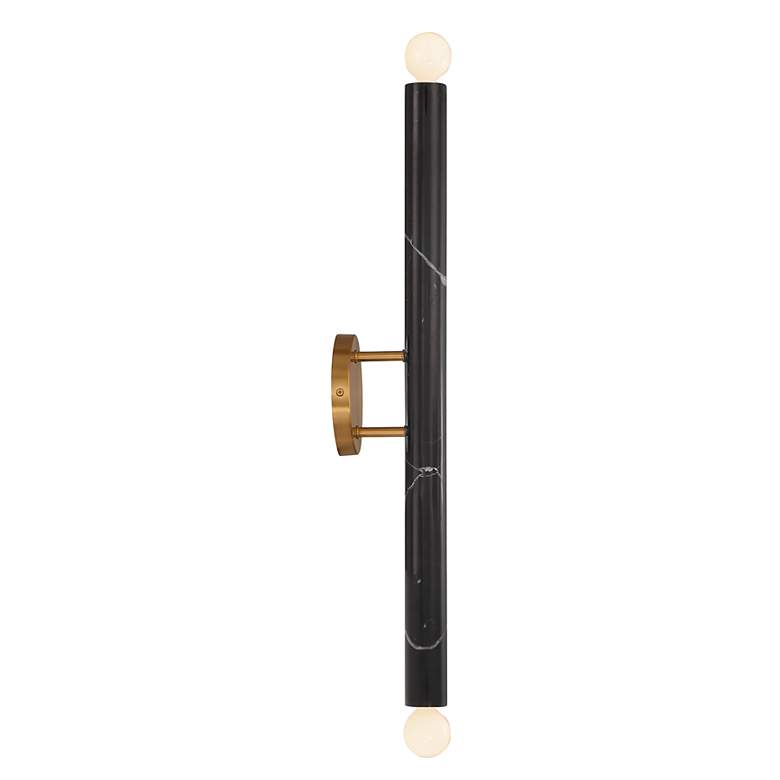 Image 5 Callaway 26"H Black Marble with Warm Brass 2-Light Sconce more views