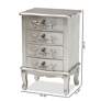 Callen 18 1/4" Wide Brushed Silver Wood 4-Drawer Nightstand