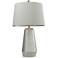Callen Etched Silver and White Ceramic Table Lamp
