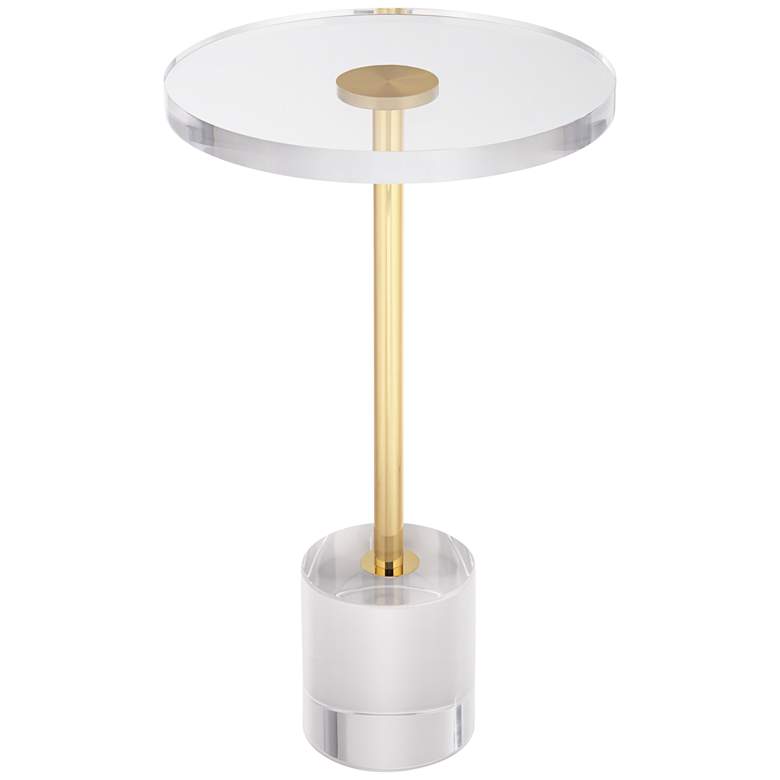 Image 2 Callie 14" Wide Gold and Clear Acrylic Round Side Table