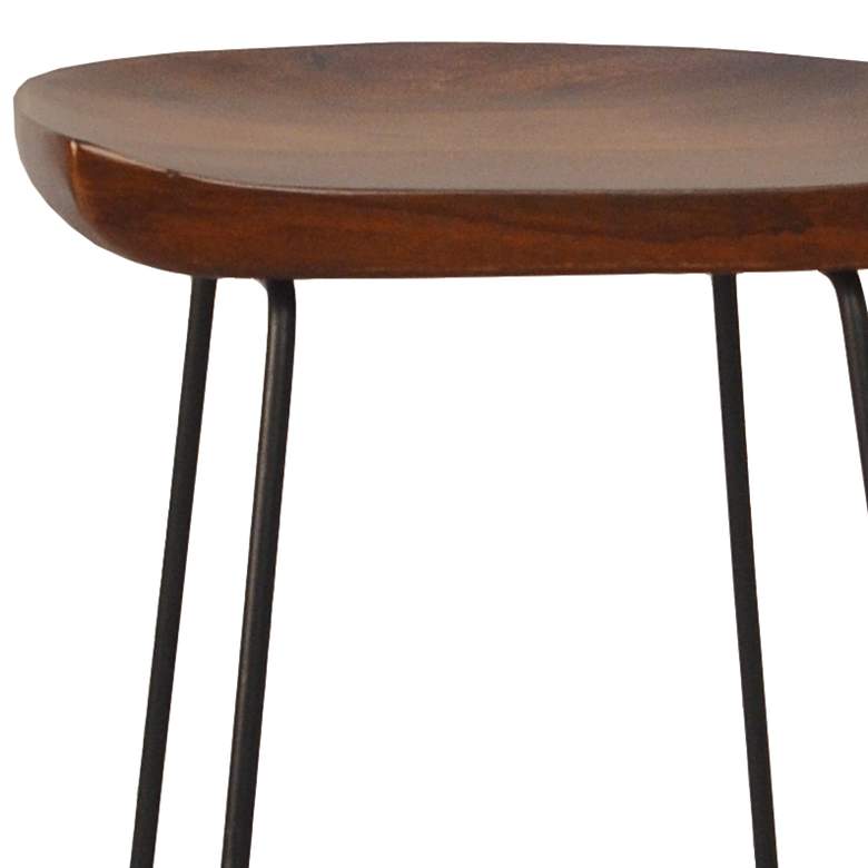 Image 3 Callie 24 1/2" Chestnut Wood Black Iron Counter Stool more views