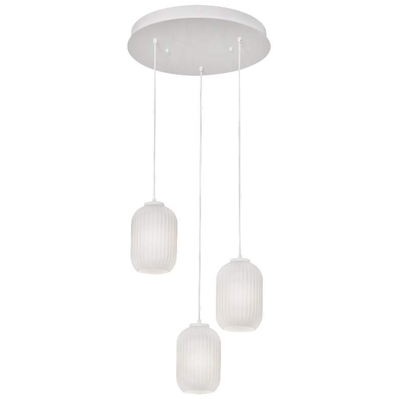 Image 1 Callie 3 Light Round Pendant - White