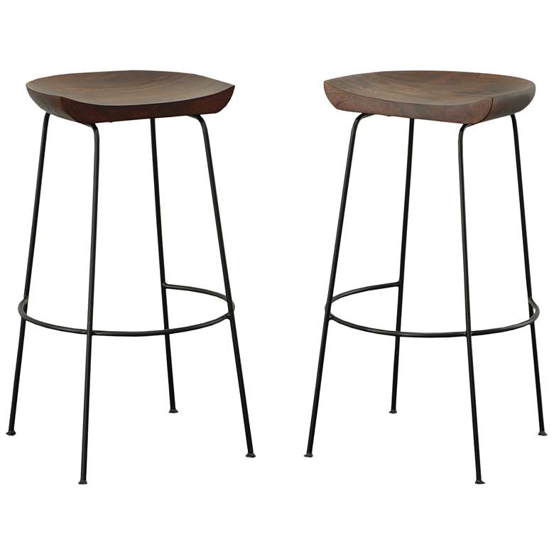 Image 4 Callie 30 1/4 inch Chestnut Wood Bar Stool more views