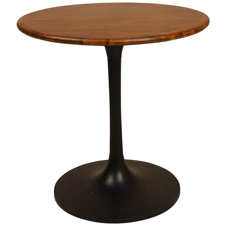 Image 1 Callie 30 inch Wide Elm Wood and Black Round Tulip Dining Table