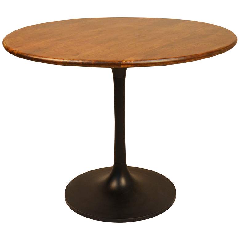 Image 1 Callie 40" Wide Elm Wood and Black Round Tulip Dining Table