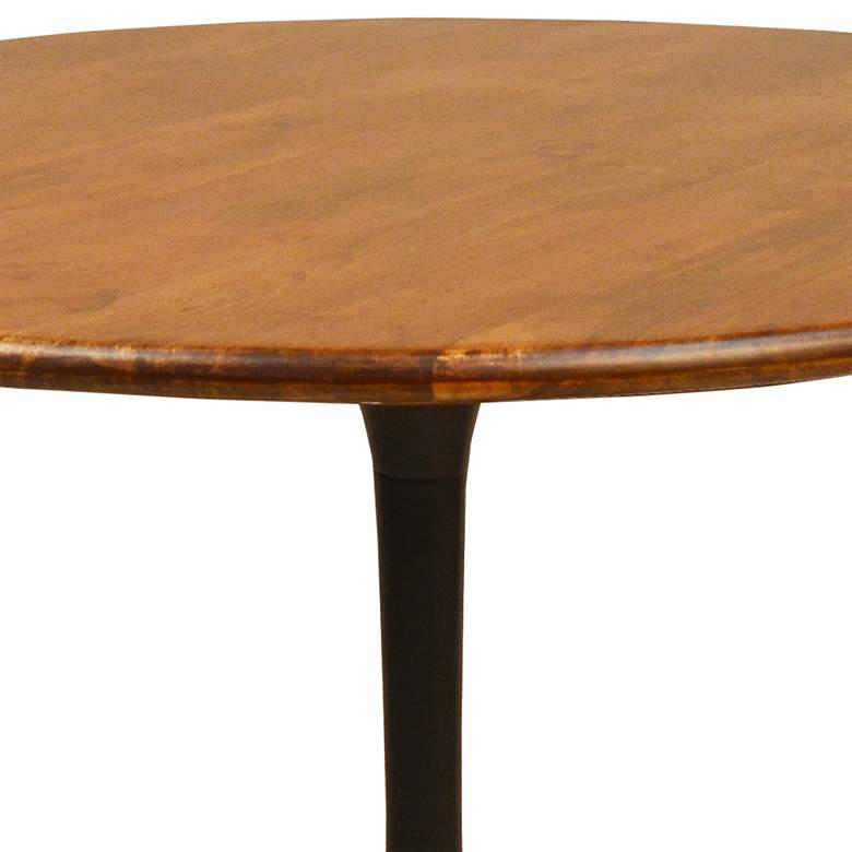 Image 2 Callie 40" Wide Elm Wood and Black Round Tulip Dining Table more views