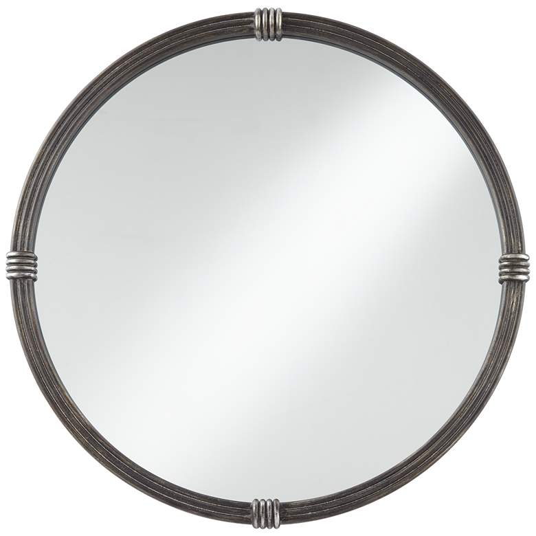 Image 2 Callie Black 32" Round Wall Mirror